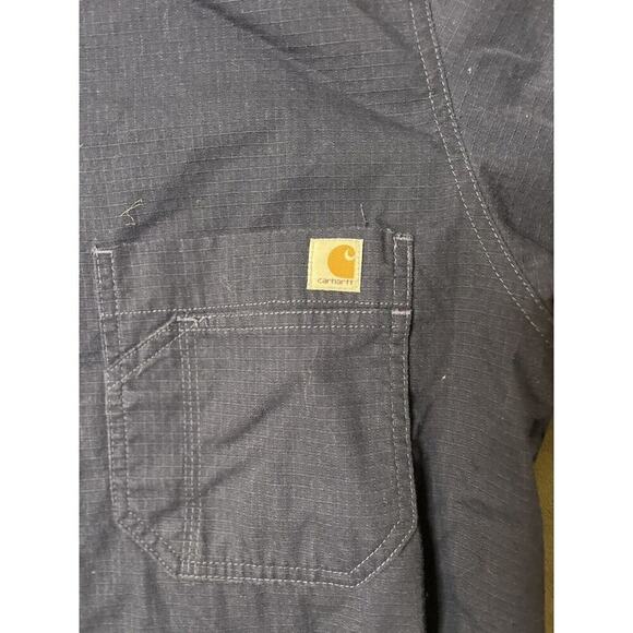 Carhartt Scrub Top Mens Large Blue Short Sleeve‎ V Neck Medical Nurse Pockets - Picture 2 of 3